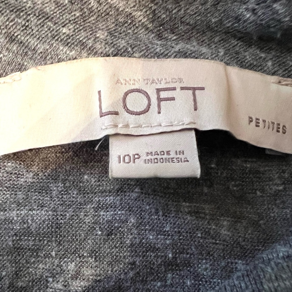 LOFT Grey Sheath Midi Dress Short Sleeve Casual - Picture 3 of 3